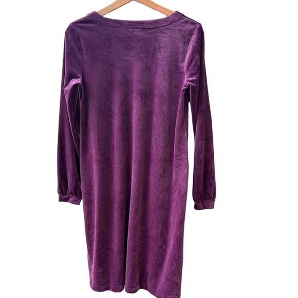 J. Jill Crushed Velvet Long Sleeve Shift Dress Tunic Huckleberry Purple Size XS - Picture 7 of 7